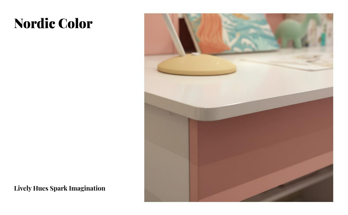 Kids Desk and Chair Set Spacious Desktop children's Writing Table with Chair Sturdy Homework Desk with Bookshelf for Girls, Boys, Bedroom, Home