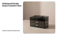 Lidded Cosmetic Case with Drawers particleproof Makeup Organizer Large Capacity