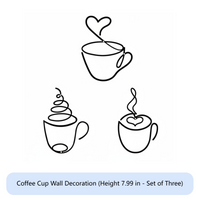 3 Pieces Coffee Cup Wall Decor Housewarming Gift Home Decoration Modern Look Rustic Accent for Cafe Owners, Homeowners, Bedroom