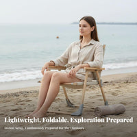 Folding Armchair Foldable Design Camping Chair Long-Lasting Frame for Picnic