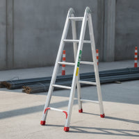 Aluminum A-Shaped Ladder Self-Standing Foldable Ladder Sturdy Safe for Home Maintenance, Warehouse