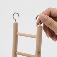 Climbing Ladder Parrot Swing for Parakeets Cockatiels, Wooden Avian Ladder Hanging Toy, Wooden Pet Bird Toy for Engaging Cage Activity Time