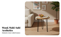 Three-Legged Round End Table Wabi-Sabi design Household Furniture Minimalist Design child-safe Rounded Edges for Small Spaces