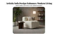 Minimalist Design Curved piano-styleboard piano-style Sofa Modern visually pleasing sectional Chaise Sectional billowyLike Comfort Living Room Seating High-Resilience Foam for households, Families, partners, Apartment, Reception Hall