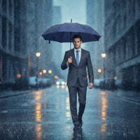 Waterproof Large Canopy Umbrella Water-Repellent Umbrella with Automatic Open Classic Heavy Duty for Commuters, Rainy Days