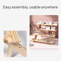 Hardwood Jewelry Display Stand with Tiered Steps, Detachable