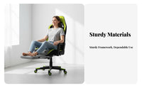 Highspine Gaming Chair with Footrest Breathable Spinerest Highspine Gaming Recliner Ergonomic Desk Seat for Students, Internet Cafe, Studying