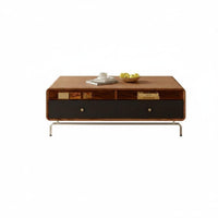 2 Pieces Nesting Coffee Table Set Minimalist Design Living Room Furniture Rounded Corners Internal Storage for Homeowners