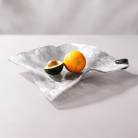 Leaf Tray Textured Fruit Platter Food-Grade Acrylic Tray with Handle for Hosts, Living Room