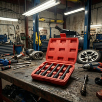 5 Pieces Impact Socket Set with Case Narrow-Wall Socket Set with Case Heavy-Duty Tools for Automotive Repair, Garage