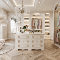 White E0 Custom Wardrobe, White Wooden Wardrobe, 1㎡, Hinge Door, With Shelves, Clothing Storage, Closet