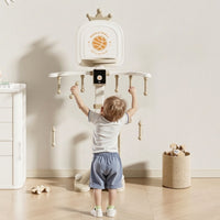 Smart Scoring Basketball Hoop with Stand Height-Adjustable Indoor Basketball Hoop Interactive Game Set Stable for Toddlers, Playroom, Apartment