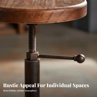 Retro Design Adjustable Industrial Stool With Footrest Counter Chair Stable Base Seating Furniture Swivel Function for Homeowners, Business Owners, Interior Designers, Cafe, Restaurant, Dining Room, Kitchen