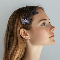 Halloween Mesh Bone Claw Hair Clip and Butterfly Side Clip Costume Accessory