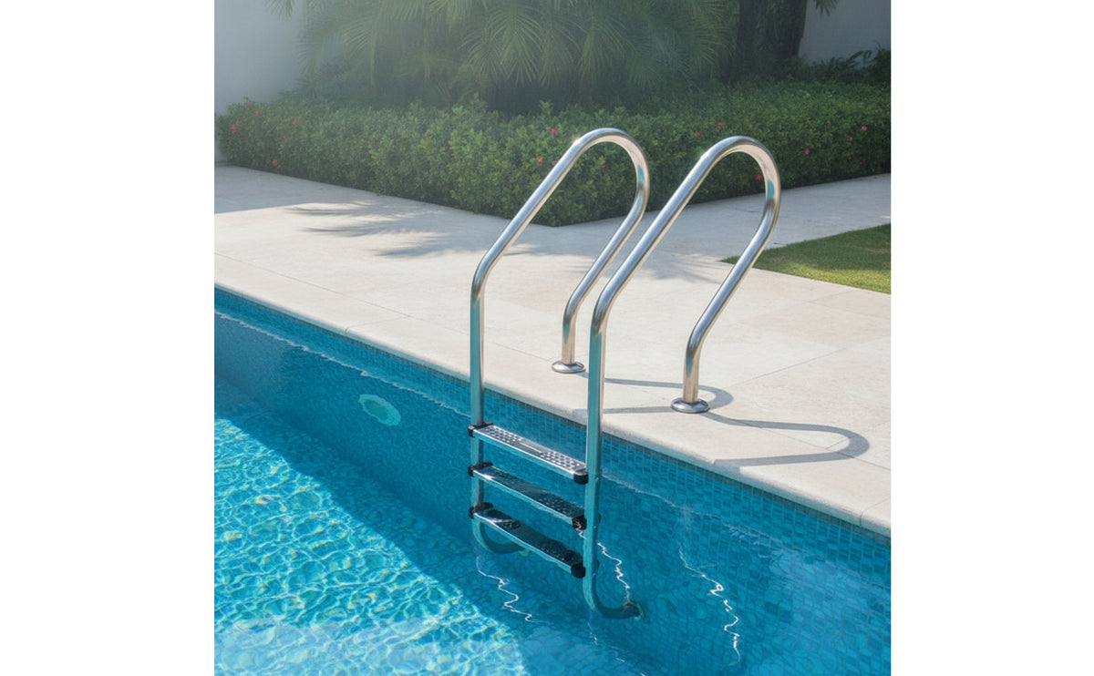 Stainless Steel Split Pool Ladder Polished Pool Ladder with Handrails Long-Lasting Sturdy for in-Ground Pools