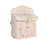 Decorative Post Box Gold Tone Metal Mailbox Shielded Flap