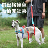 宠物撞色马鞍胸背套装狗狗胸背带牵引绳轻量式防爆冲胸背宠物用品