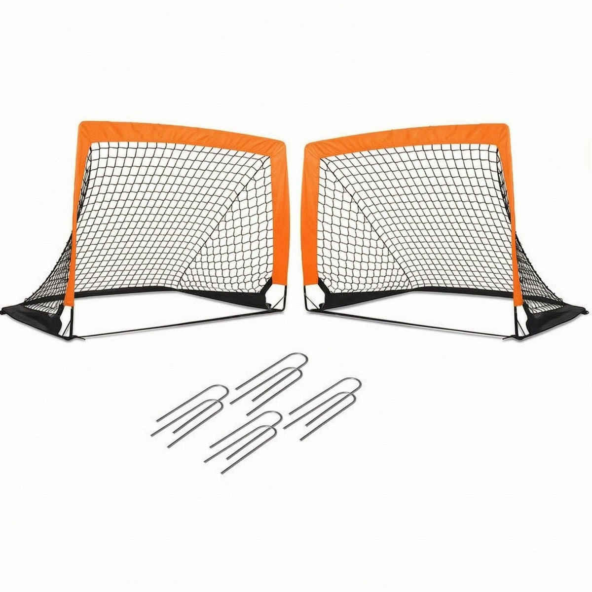 2 Pieces Foldable Kids Soccer Goal Fiberglass Rods Portable Square Soccer Goal Lightweight Children'athletic Gear for Backyard Play