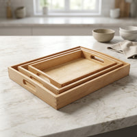 3 Pieces Educational Tray with Handles Stackable Tray with Handles