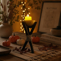 Candle Holder with Electronic Candle Ambient Decor Stable for Entryway