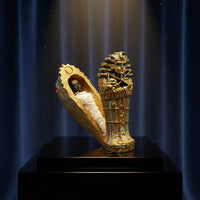 Egyptian Sarcophagus Figurine Collectible Pharaoh Casket Figurine for Collectors