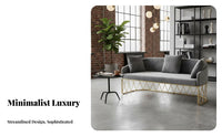 Light Luxury and design Thin-Frame Settee Minimalist Design Upholstered 2-Seater Settee Modern stylish Sofa Small Space Solution for Interior Designers, Apartment Dwellers, Living Room, Office, Reception Area, Boutique