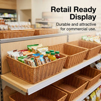 Woven Fruit Basket for Kitchen with Iron Frame, Rattan Style Storage for Pantry Organization, Rust Resistant Design for Households