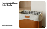 Rectangular Textile Box with Handles Multi-Purpose Two-Tone Textile Box Foldable