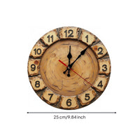 Vintage Wall Clock Distressed Finish Home Decor Non-Ticking for Living Room, Bar