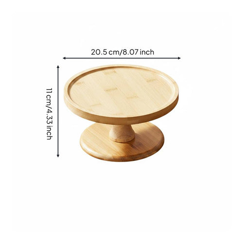 Afternoon Tea Serving Stand High Foot Design Bamboo Dessert Pedestal for Party