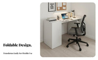 Foldable Wheeled Desk Foldable Design Folding Table Space-Saving adaptable for Apartment Dwellers, Home Office, Dorm Room