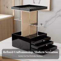Rotating Multi-Tier Cosmetic Organizer Space-Saving Makeup Organizer