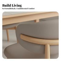Upholstered Arched-Back Chair Nordic Design Accent Seat Thickly Padded