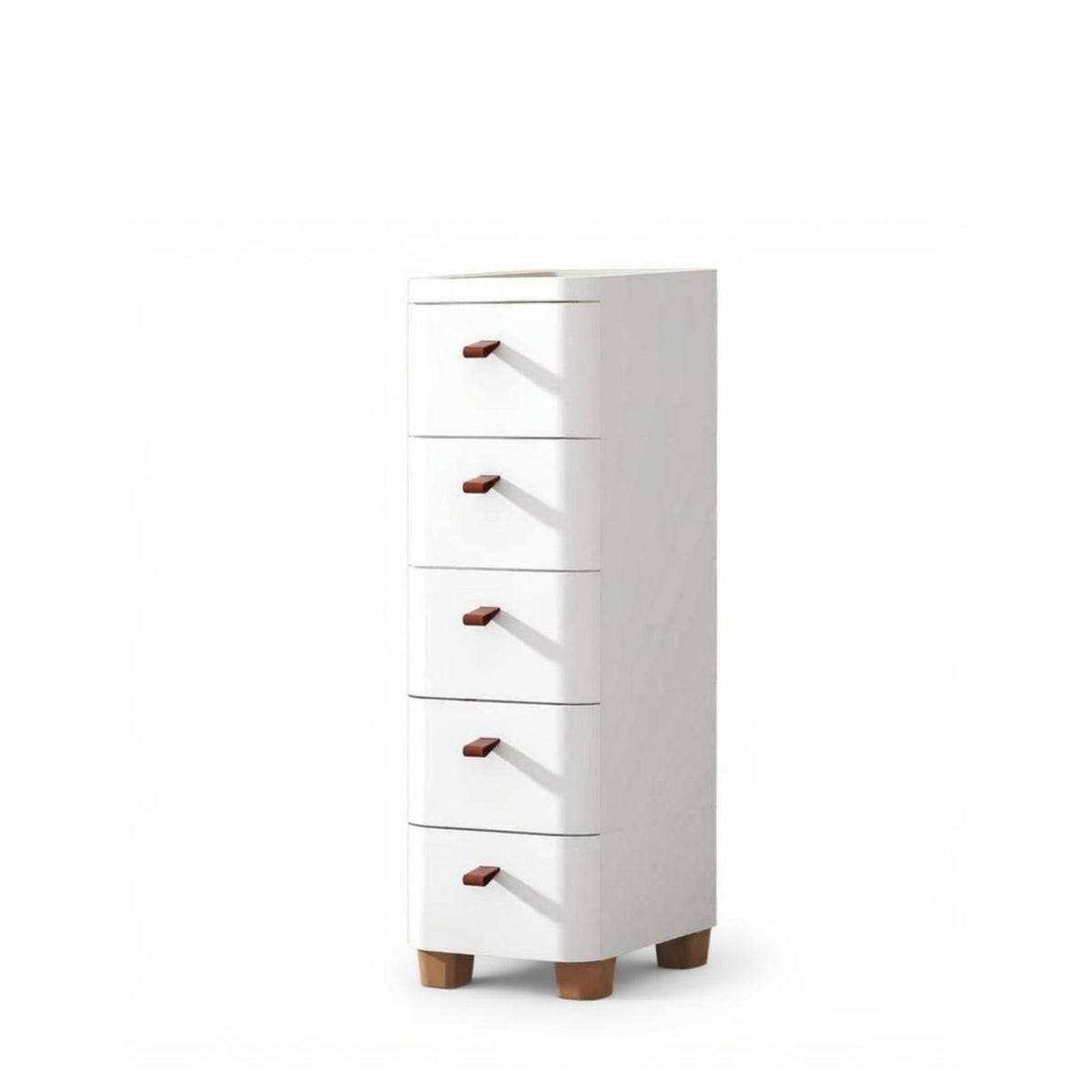 Slim 5-Drawer Storage Cabinet, PP Organizer, Narrow Design