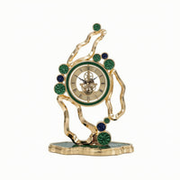 Tabletop Clock with Metal Frame Gold-Tone for Desk