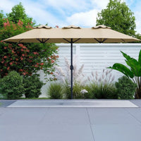 Triplecover Solar Powered turnedset Cantilever Umbrella with brightness diodes Lights Outdoor Furnishing for Homeowners, gathering Planners, Garden, Beach, Deck