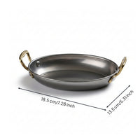 Serving Piece Oval Stainless Steel Tray Tableware Gold-Toned Handles Rounded Edges
