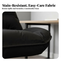 Luxuriously Soft Armless Rolling Chair Easy Assembly Office Furniture Adjustable