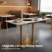 Booth, Table, and Chair Combination Sintered Stone surface Commercial Furniture Complete Dining Set long-lasting Construction