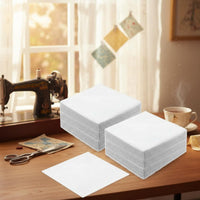 100 Pieces 5 Inch Fabrics Squares DIY Beginners Sewing Pre-Cut Quilting Textile Blocks Soft Material White Applique Squares for Quilters, Crafters