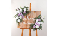 2 Pieces Wedding Arch Flower Swag Reusable Wedding Arch Flower Decoration Realistic Look Welcome Sign Floral Decoration for Outdoor, Bridal Shower