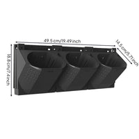 Three-Pocket Wall Planter Black Modular Wall Planter Space-Saving