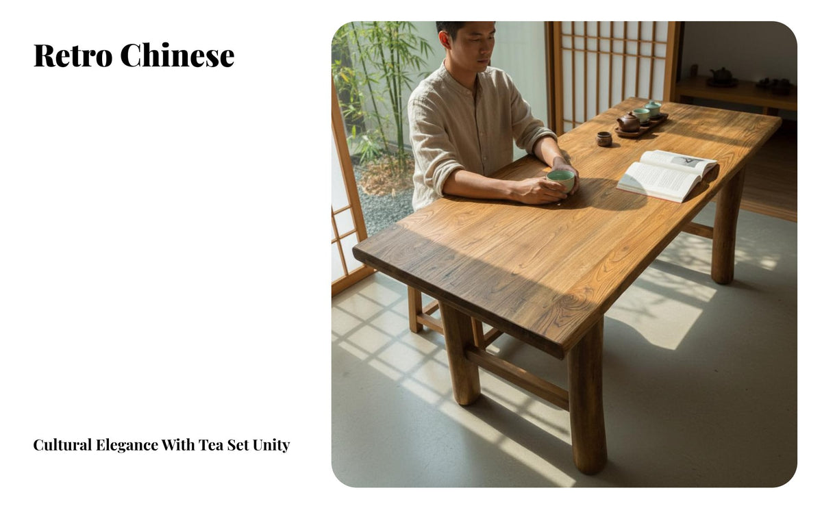 Natural Grain solid-core Wood Slab Table Retro aesthetic craftsman Wood Table Multifunctional Home Furniture Thick surface for Interior Designers, Business Owners, herbal beverage Room, Guesthouse, Office, Restaurant
