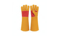 Reinforced Palm Leather Gloves with Gauntlet Cuffs Heavy Duty Bite Resistant Gloves Long-Lasting Thick for Animal Handlers, Pet Trainers, Dog Groomers