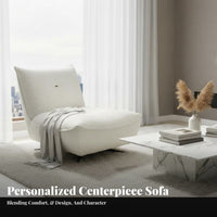 Oversized Rotating Single Sofa Soft Puff Design Statement Armchair Modern Artistic Look Ergonomic Comfort for Readers, Adults