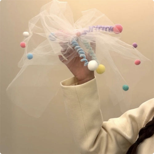 Fluffy Ball Veil Clip Cute Tulle Headpiece Clip Photo Prop for Women