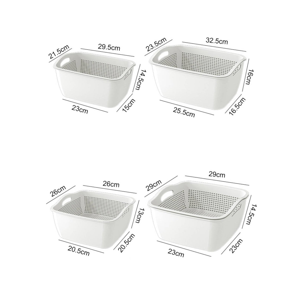 Double Layer Drain Basket Easy Draining 2 in 1 Colander Bowl Set Large Capacity