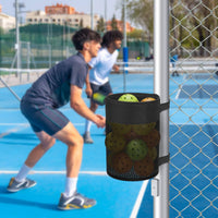 Black Pickleball Storage Bag Mesh Breathable Portable Ball Organizer Flashlight Tool Bag