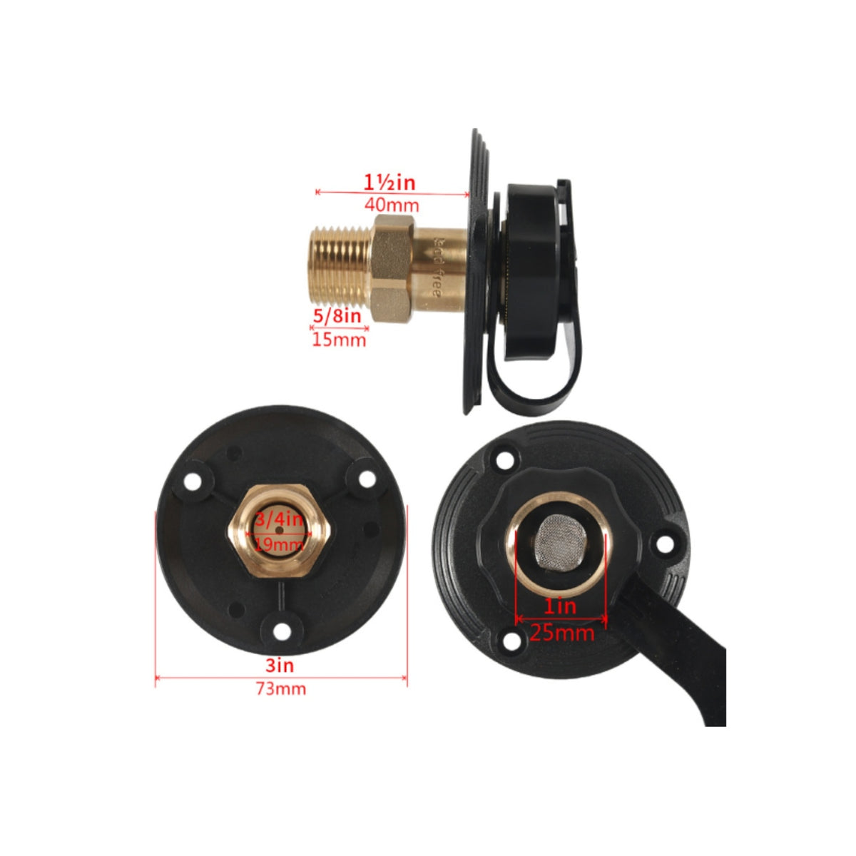 Leak-Proof Water Fill Port with Cover Long-Lasting Water Inlet with Dust Cover Secure Shielding