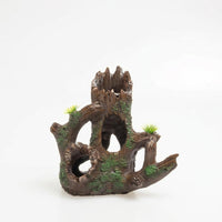 Realistic Driftwood Aquarium Cave and Tree Trunk, Sinkable Aquarium Ornaments for Fish and Bark Hiding Spot